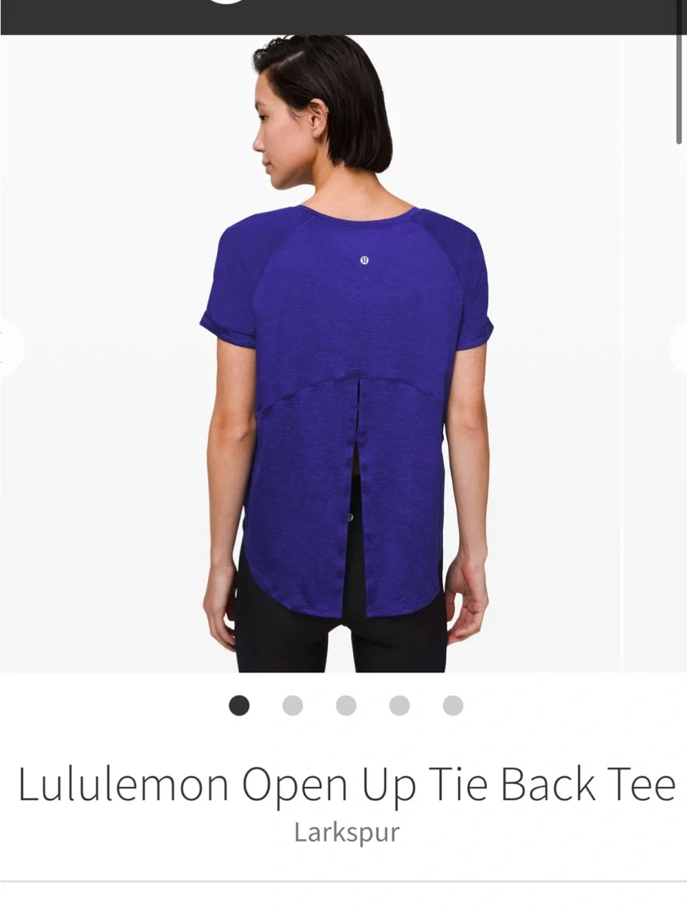 lululemon sz 10 ? Open Up Tie Back Tee Larkspur relaxed athleisure loungewear